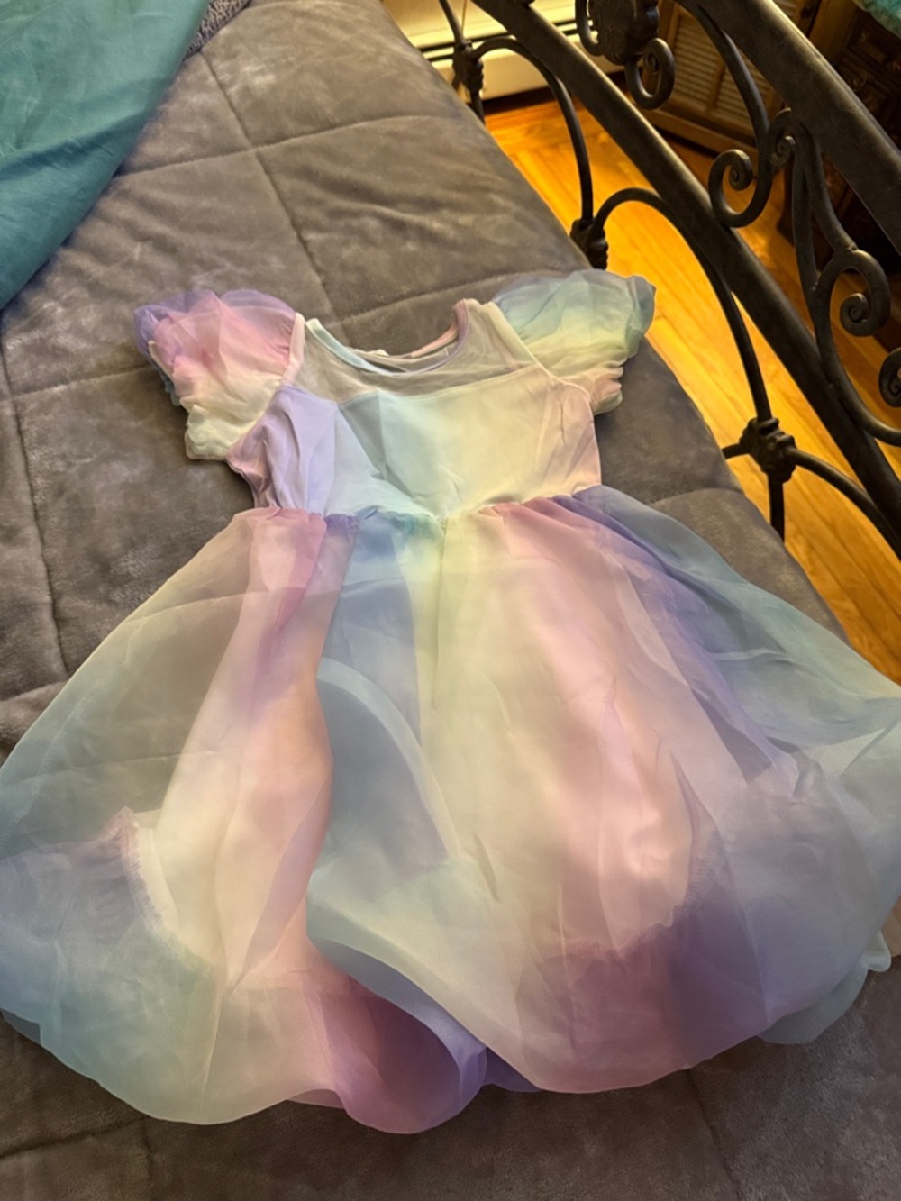 Rainbow Pastel Tulle Party Dress for Girls
